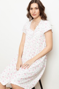 Felicia 100% Cotton Short Sleeve NIghtdress